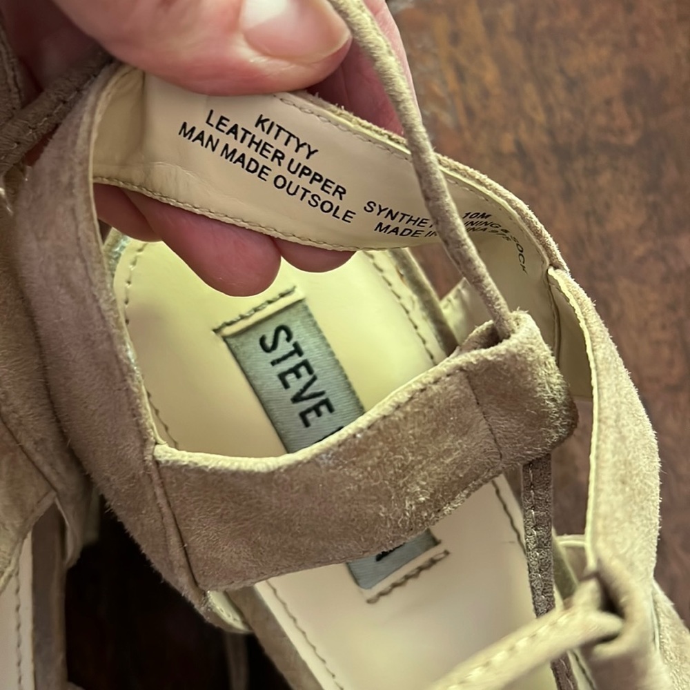 Steve Madden Kittyy Heel in Sand Suede. Sz 10. EUC - Picture 4 of 7